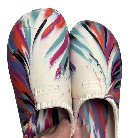 NEW Hunter White Marble In/Out Bloom Clogs US‎ 12 EU 44 Slip-on Algae Foam Multi - Picture 7 of 10